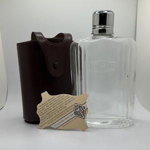 Authentic DeBon Leather Glass Flask Vintage